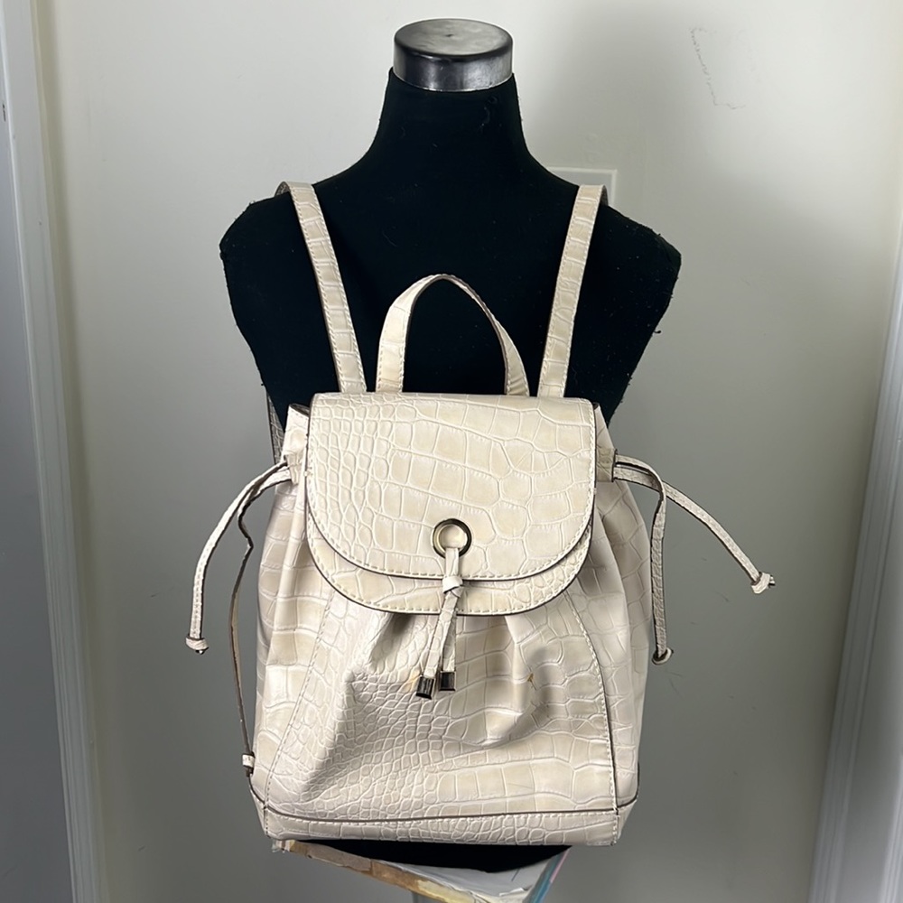 Zara  Croc Faux Leather City Tour Fun Backpack